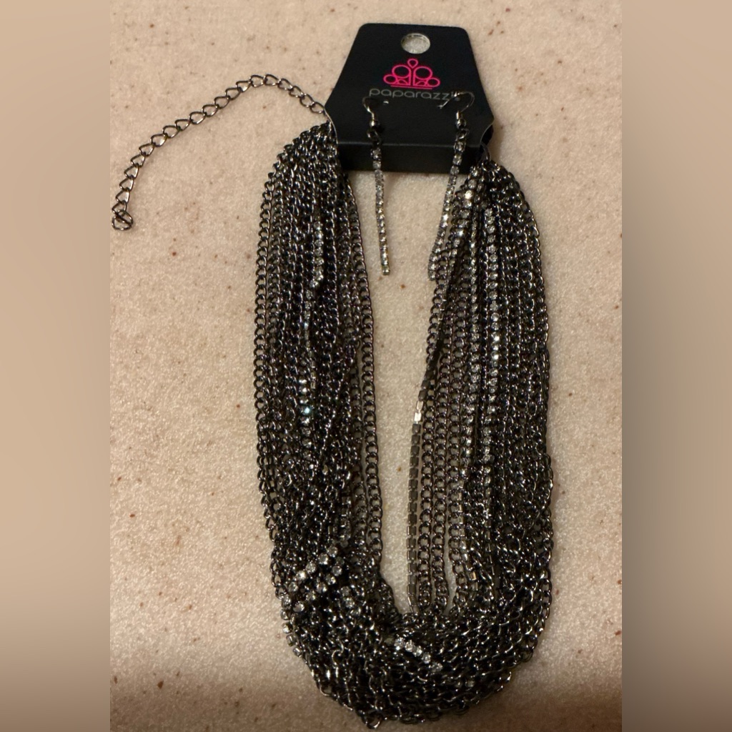 Paparazzi Gunmetal Multi-Strand Necklace